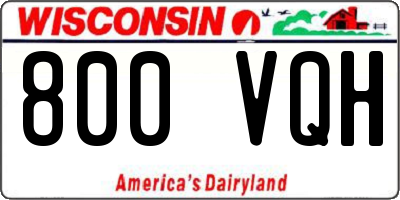 WI license plate 800VQH