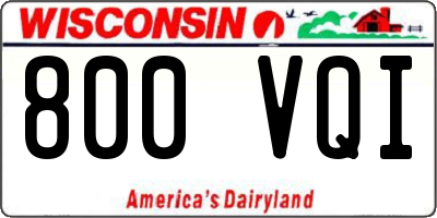 WI license plate 800VQI