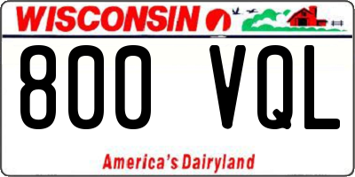 WI license plate 800VQL
