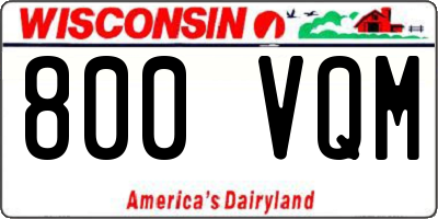 WI license plate 800VQM