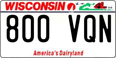 WI license plate 800VQN