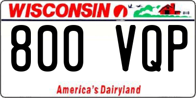 WI license plate 800VQP