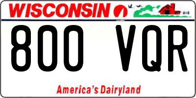 WI license plate 800VQR