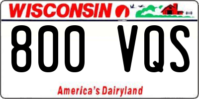 WI license plate 800VQS