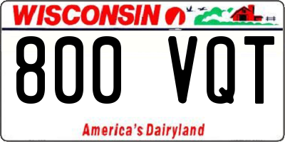 WI license plate 800VQT
