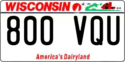 WI license plate 800VQU