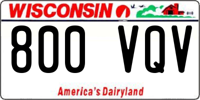 WI license plate 800VQV