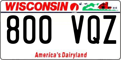 WI license plate 800VQZ