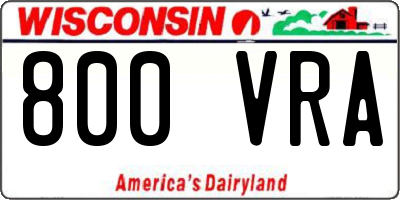 WI license plate 800VRA