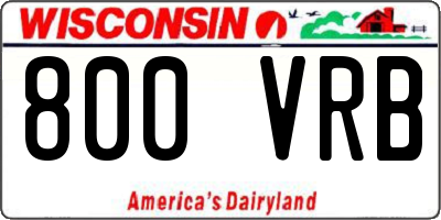 WI license plate 800VRB