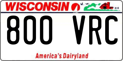 WI license plate 800VRC