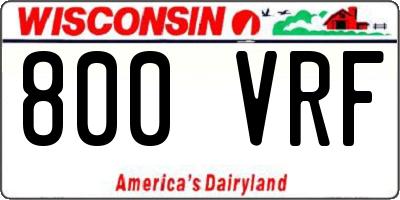 WI license plate 800VRF