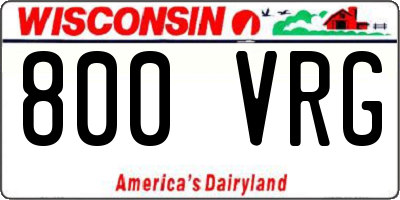 WI license plate 800VRG