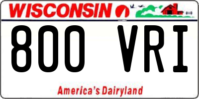 WI license plate 800VRI