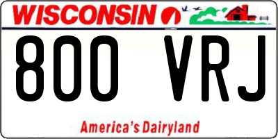WI license plate 800VRJ