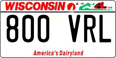 WI license plate 800VRL