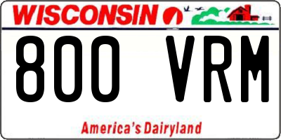 WI license plate 800VRM