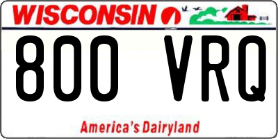WI license plate 800VRQ