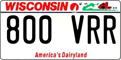 WI license plate 800VRR