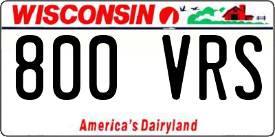 WI license plate 800VRS