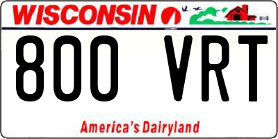 WI license plate 800VRT