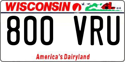 WI license plate 800VRU