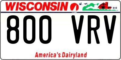 WI license plate 800VRV