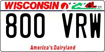 WI license plate 800VRW