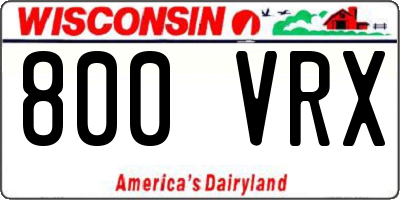 WI license plate 800VRX