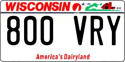WI license plate 800VRY