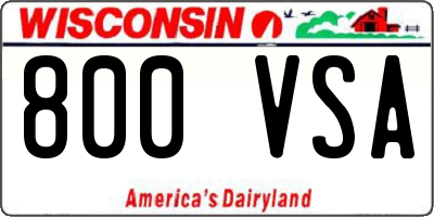 WI license plate 800VSA