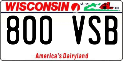 WI license plate 800VSB