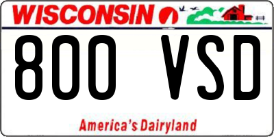 WI license plate 800VSD