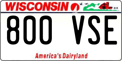 WI license plate 800VSE