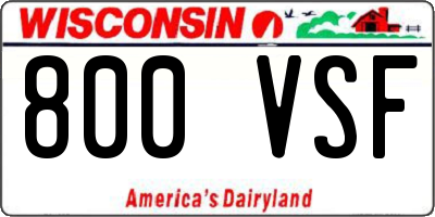 WI license plate 800VSF