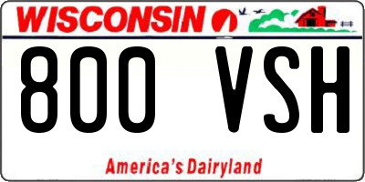 WI license plate 800VSH