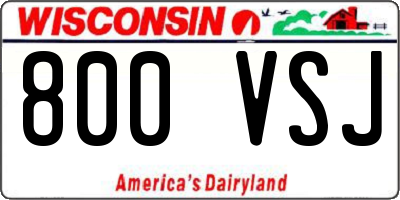 WI license plate 800VSJ
