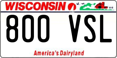 WI license plate 800VSL