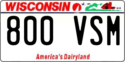 WI license plate 800VSM