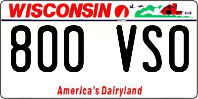 WI license plate 800VSO
