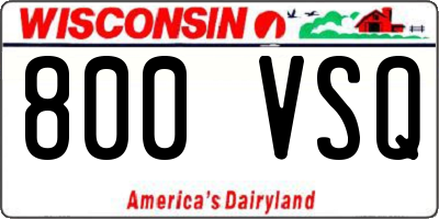 WI license plate 800VSQ