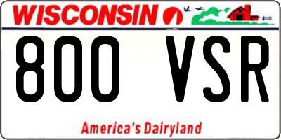 WI license plate 800VSR