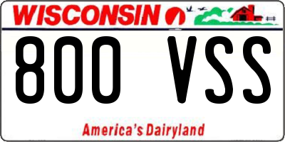 WI license plate 800VSS