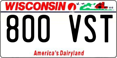 WI license plate 800VST