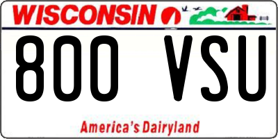 WI license plate 800VSU