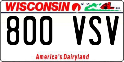 WI license plate 800VSV