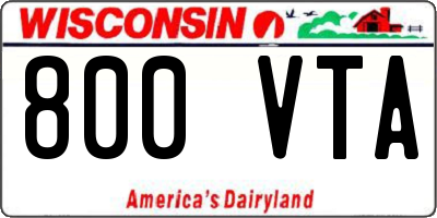 WI license plate 800VTA