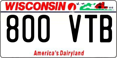 WI license plate 800VTB