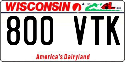WI license plate 800VTK