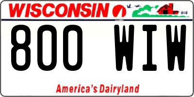 WI license plate 800WIW
